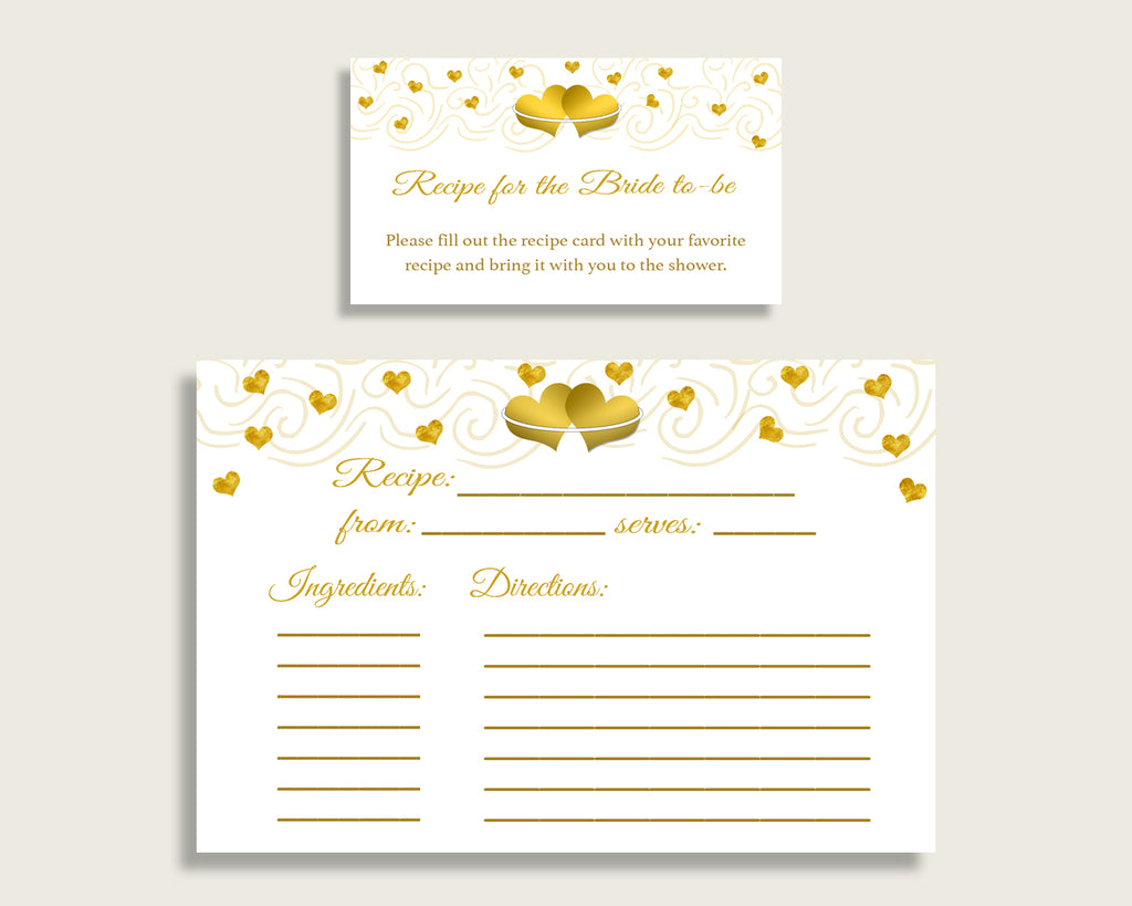 Recipe For The Bride To Be Bridal Shower Recipe For The Bride To Be Gold Hearts Bridal Shower Recipe For The Bride To Be Bridal Shower 6GQOT