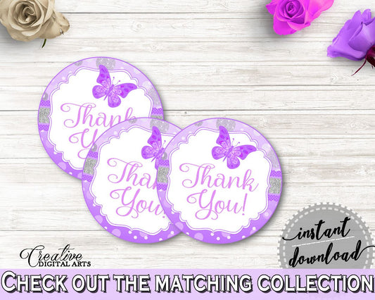 Round Tags Baby Shower Round Tags Butterfly Baby Shower Round Tags Baby Shower Butterfly Round Tags Purple Pink party stuff, prints 7AANK - Digital Product