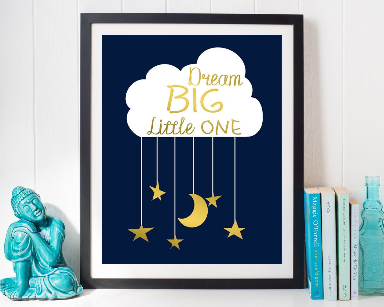 Wall Decor Kids Room Printable Kids Room Prints Kids Room Sign Kids Room  Printable Art Kids Room Dream Big Little One Navy Nursery Art - Digital Download