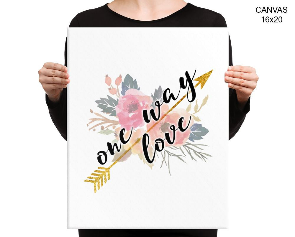 One Way Love Print, Beautiful Wall Art with Frame and Canvas options available Love Decor