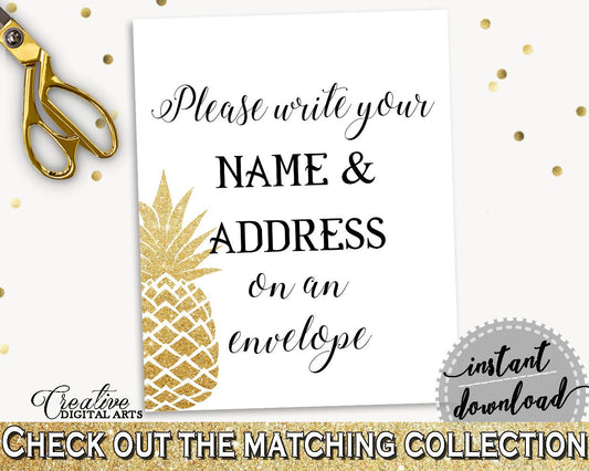 Write Your Name And Address Sign Bridal Shower Write Your Name And Address Sign Pineapple Bridal Shower Write Your Name And Address 86GZU - Digital Product