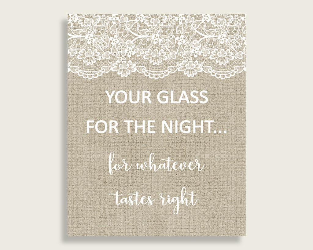 Your Glass For The Night Bridal Shower Your Glass For The Night Burlap And Lace Bridal Shower Your Glass For The Night Bridal Shower NR0BX