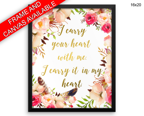 Heart Floral Print, Beautiful Wall Art with Frame and Canvas options available  Decor
