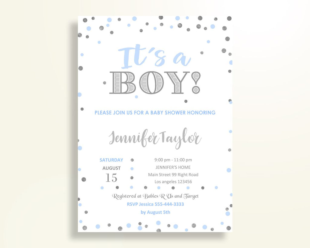 Invitation Baby Shower Invitation Blue And Silver Baby Shower Invitation Blue Silver Baby Shower Blue And Silver Invitation pdf jpg OV5UG - Digital Product