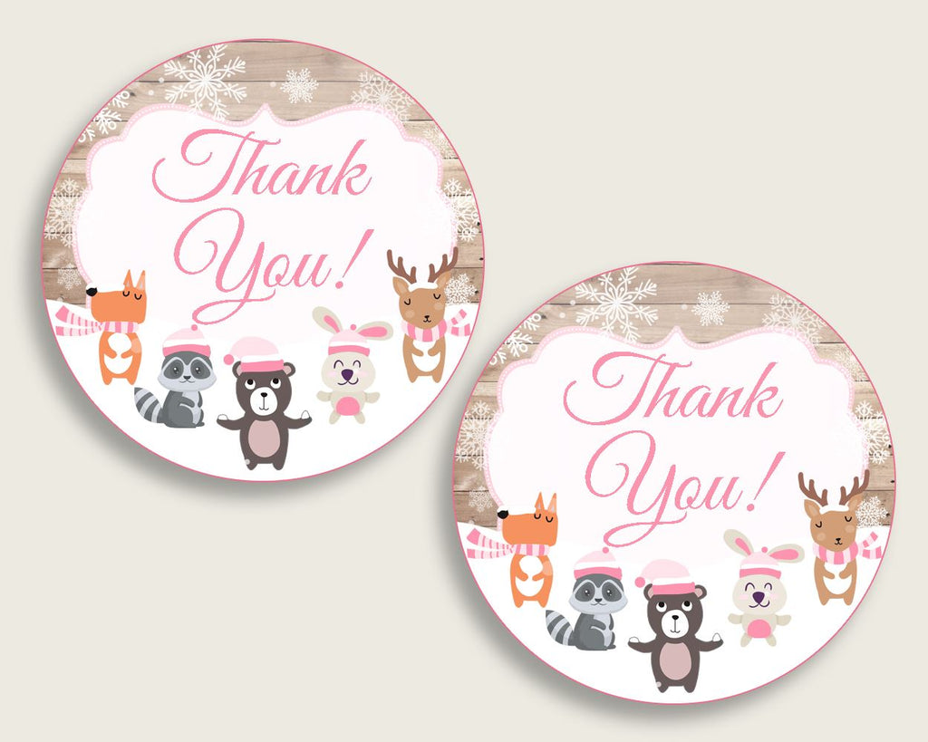 Favor Tags Baby Shower Favor Tags Forest Girl Baby Shower Favor Tags Baby Shower Forest Girl Favor Tags Pink White shower activity OBJUF - Digital Product