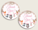 Favor Tags Baby Shower Favor Tags Forest Girl Baby Shower Favor Tags Baby Shower Forest Girl Favor Tags Pink White shower activity OBJUF - Digital Product