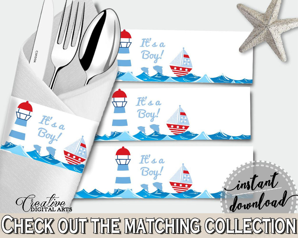 Nautical Party Kit Digital Printables. Complete Set Party