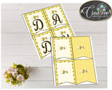 Baby shower CHAIR BANNER decoration printable with yellow bee, digital files, instant download - bee01