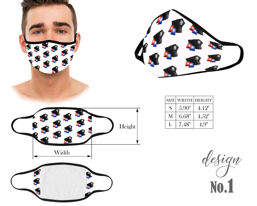 Kids and Adult Protective Face Mask, Washable and Reusable Mouth Mask, Unisex Mask, Police Graduation Restaurant Doctor, Anti Dust With Filter Pocket