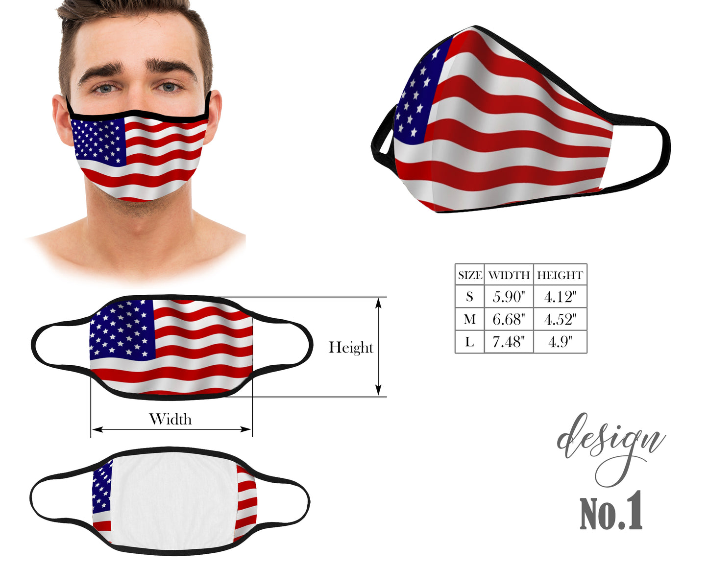 USA Face Mask, Reusable and Washable Face Mask, Dust Mask, American Flag Mask, 4th of July mask, Kids and Adult Face Mask With Filter Pocket, Protective Mouth Mask