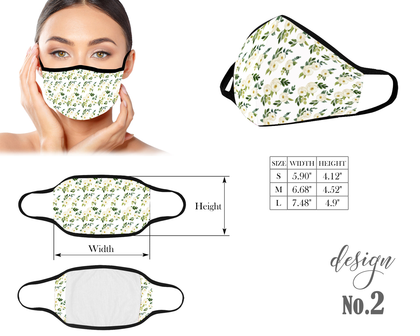 Floral Face Mask, Protective Mouth Mask, Reusable Mask, Washable Mask, Dust Mask, Kids and Adult Face Mask With Filter Pocket