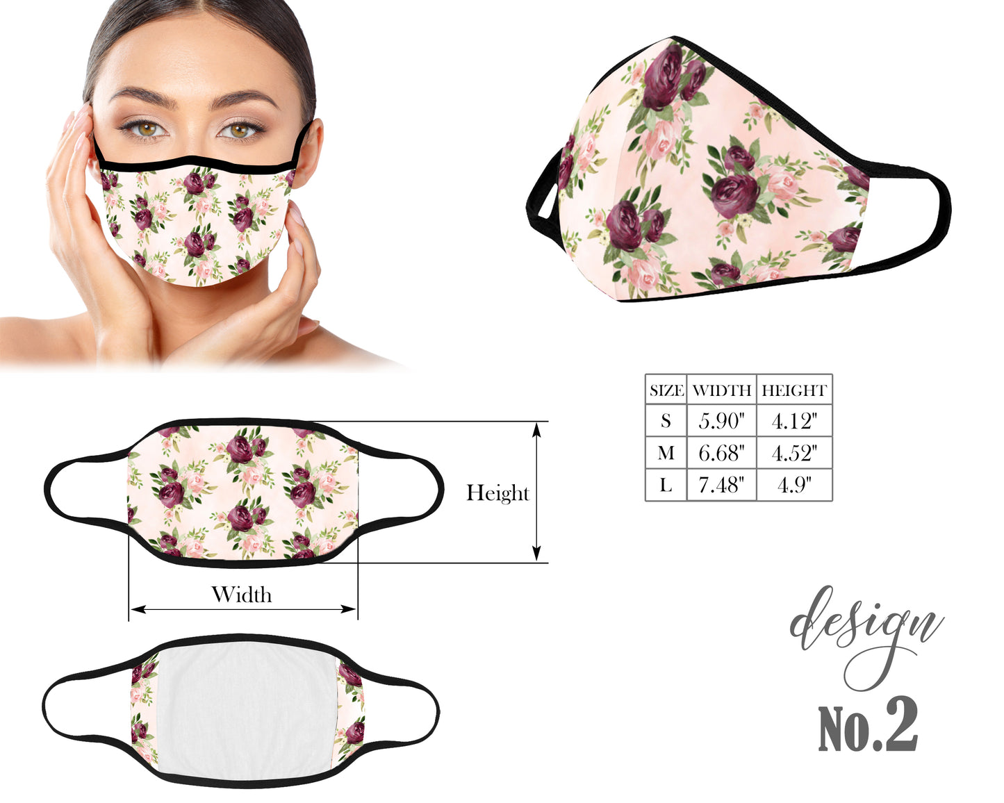 Flowers Face Mask, Unisex Kids and Adult Protective Mask, Washable and Reusable Mouth Mask, Anti Dust With Filter Pocket, Customized Mask