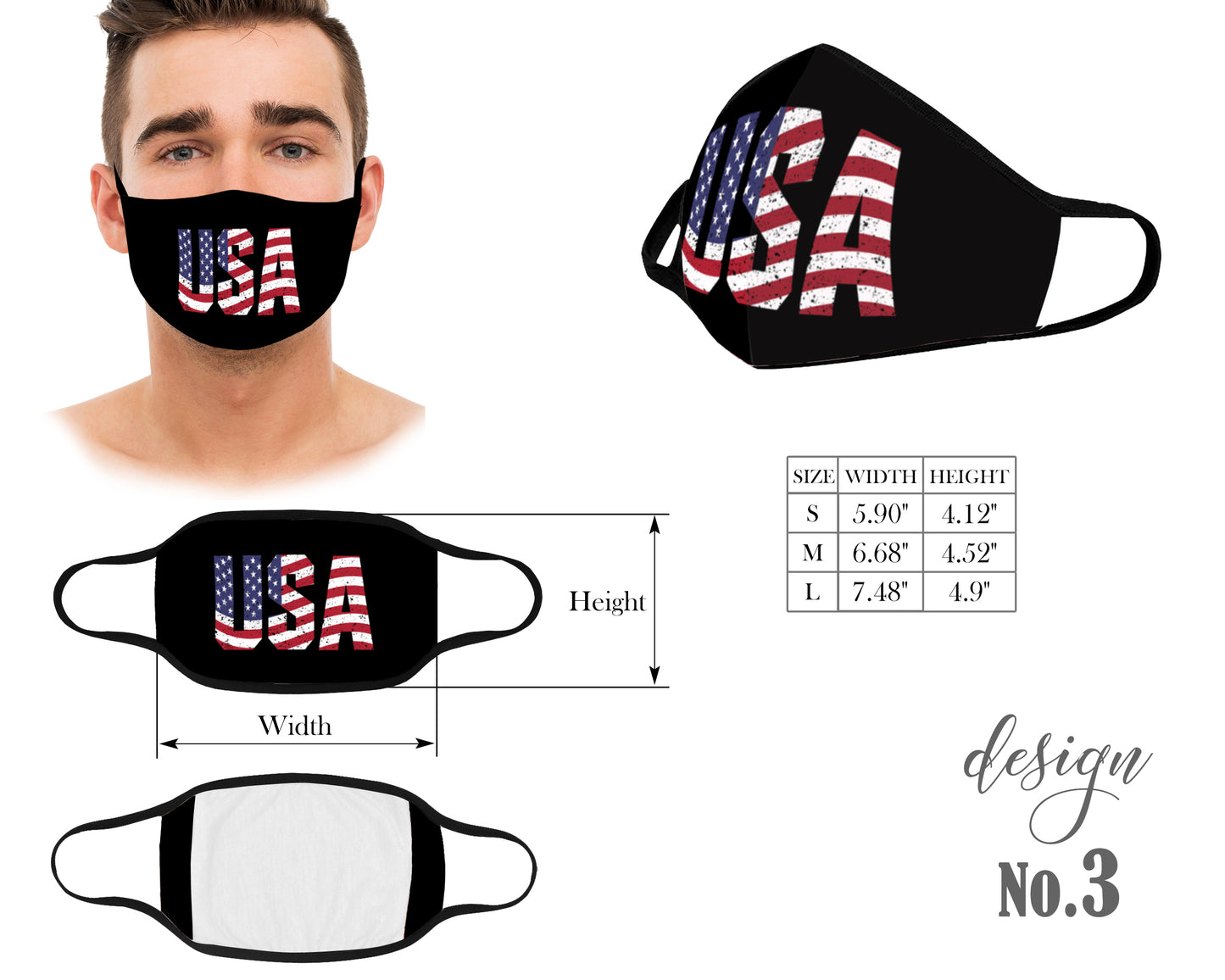 USA Face Mask, Reusable and Washable Face Mask, Dust Mask, American Flag Mask, 4th of July mask, Kids and Adult Face Mask With Filter Pocket, Protective Mouth Mask