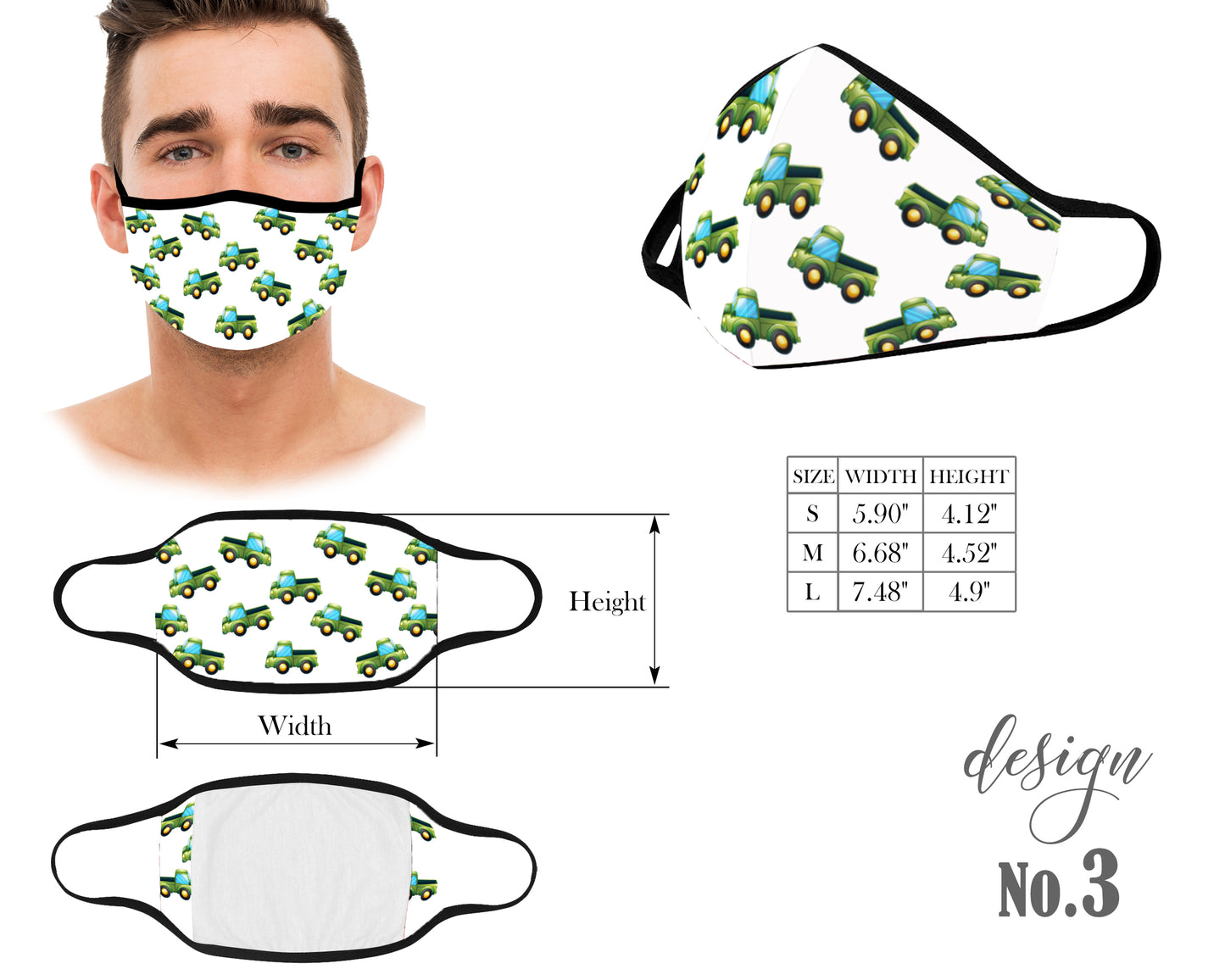 Unisex Kids and Adult Face Mask, Airplane Cars Dredge Protective Mask, Washable and Reusable Mouth Mask, Anti Dust With Filter Pocket