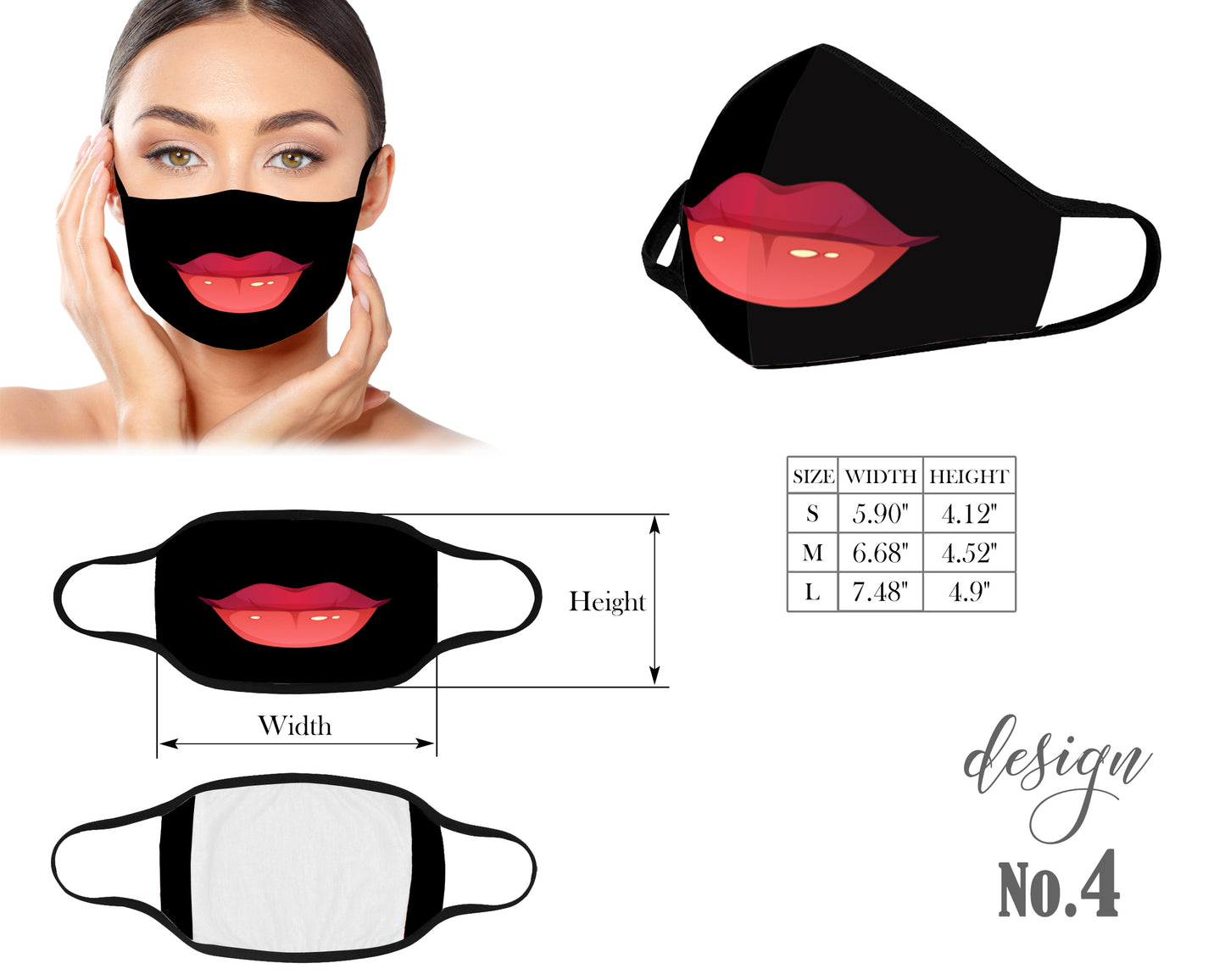 Lips Mouth Mask, Face Mask, Reusable Washable Mask, Protective Dust Mask, Kids Mask, Women Mask, Children Mask With Filter Pocket, Hilarious