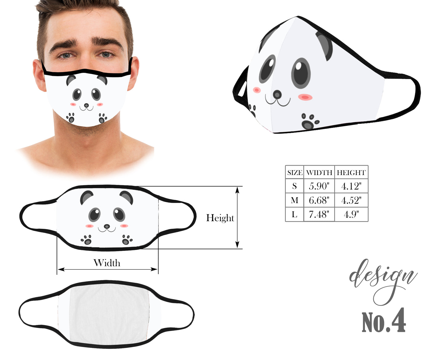 Cute Mouth Mask, Reusable and Washable Mask, Cats Pinguins Panda Face Mask, Dust Mask, With Filter Pocket, Kids Mask, Adult Mask, Children Mask, Protective Face Mask