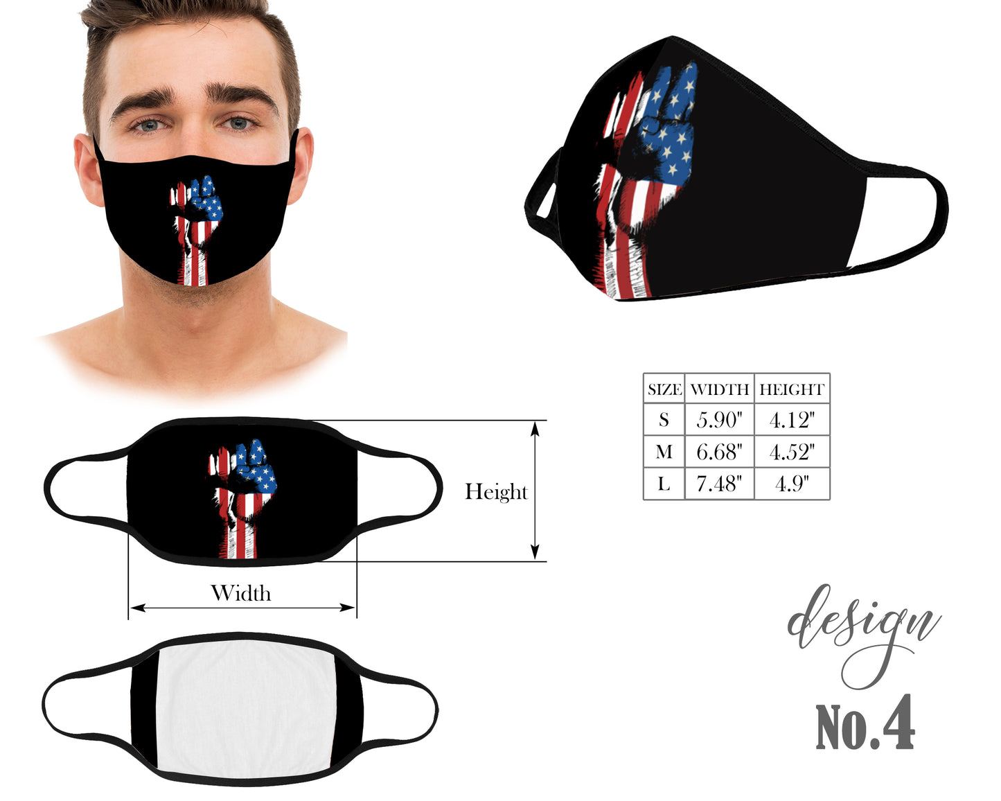 USA Face Mask, Reusable and Washable Face Mask, Dust Mask, American Flag Mask, 4th of July mask, Kids and Adult Face Mask With Filter Pocket, Protective Mouth Mask