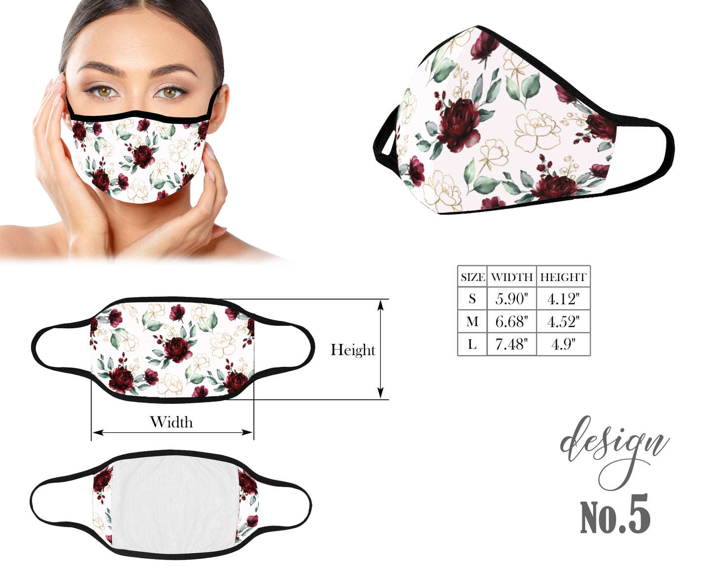 Women Face Mask, Children Face Mask, Washable and Reusable Mouth Mask, Anti Dust With Filter Pocket, Floral Pattern Mask, Unisex Mask