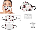 Women Face Mask, Children Face Mask, Washable and Reusable Mouth Mask, Anti Dust With Filter Pocket, Floral Pattern Mask, Unisex Mask