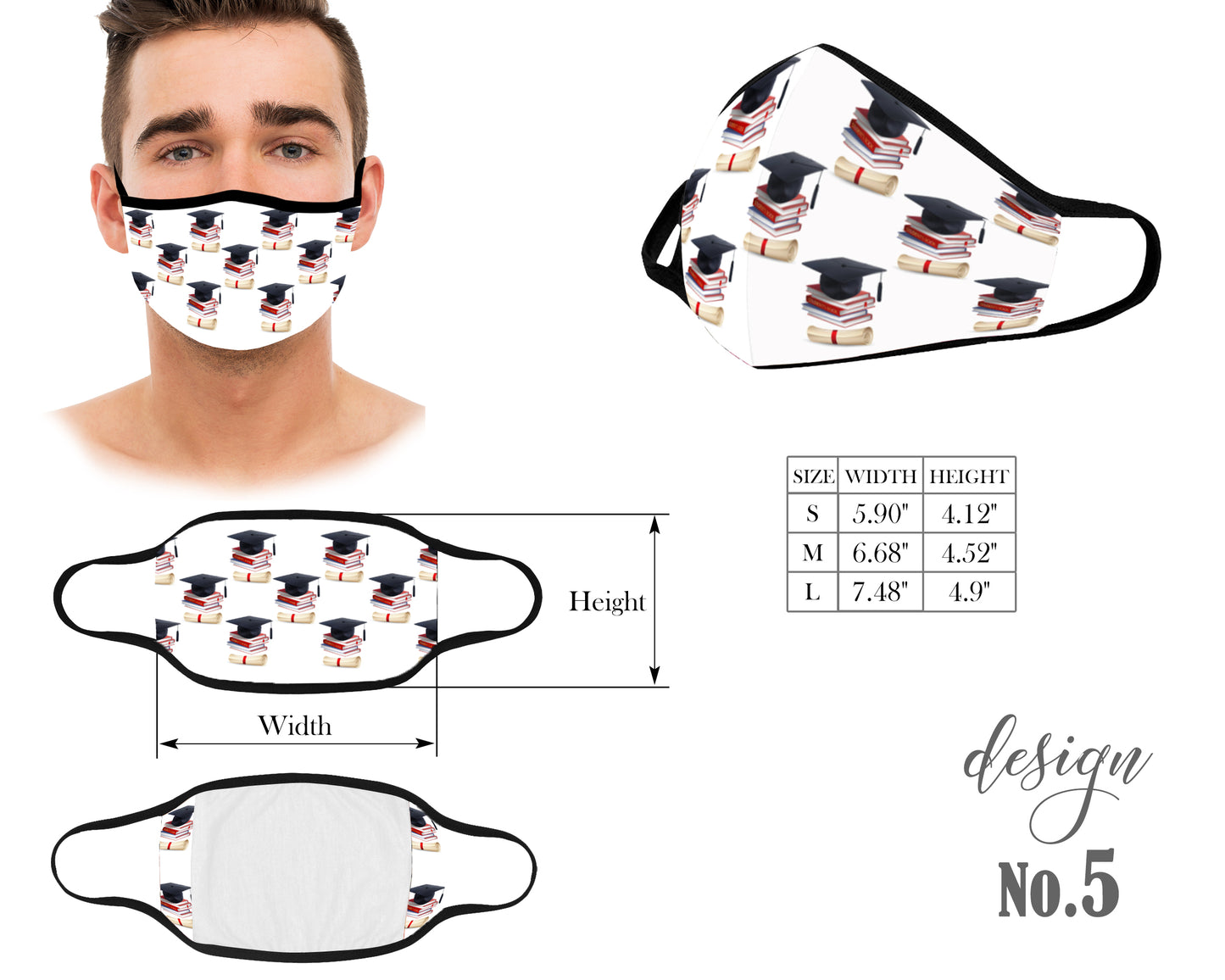 Kids and Adult Protective Face Mask, Washable and Reusable Mouth Mask, Unisex Mask, Police Graduation Restaurant Doctor, Anti Dust With Filter Pocket