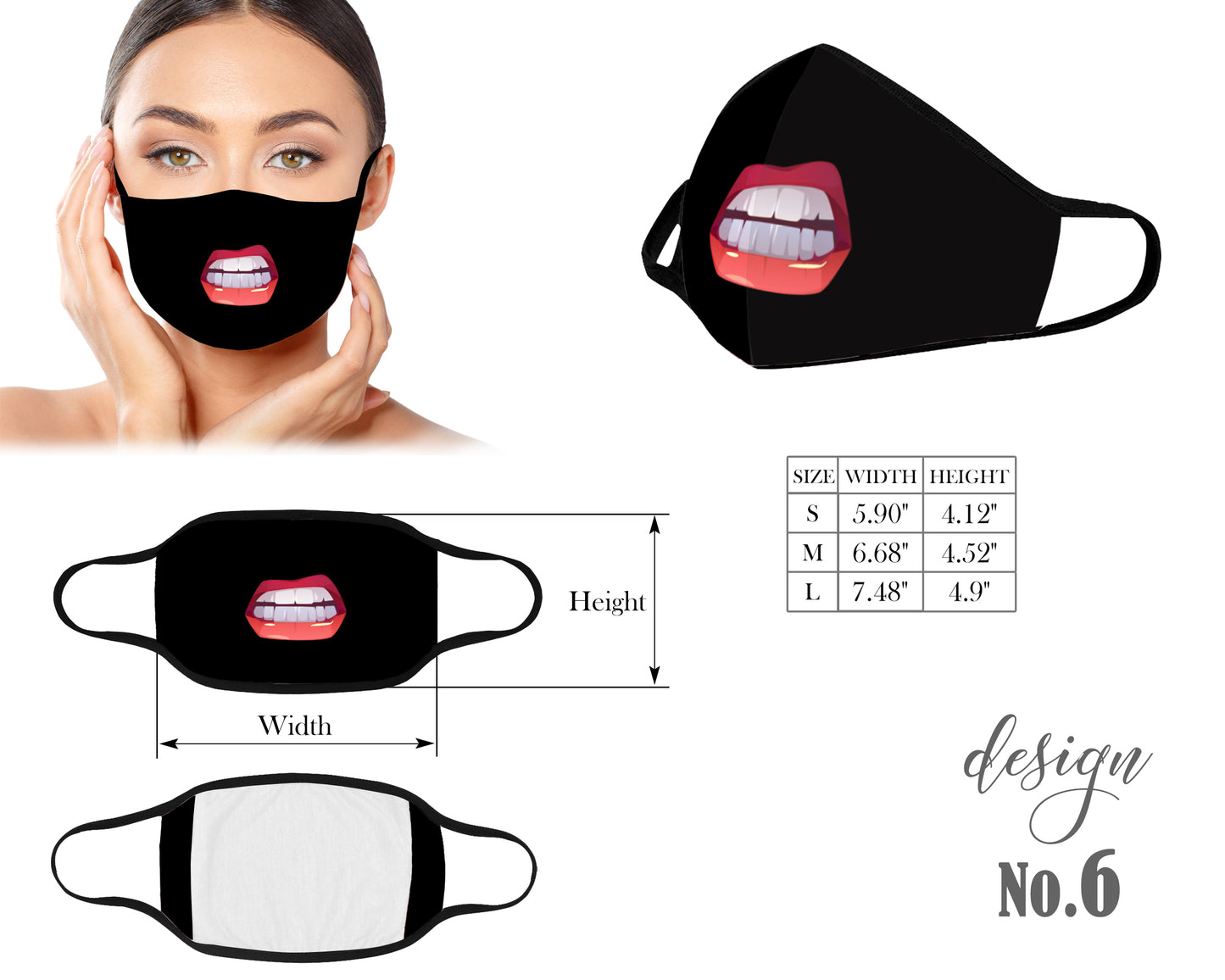 Lips Mouth Mask, Face Mask, Reusable Washable Mask, Protective Dust Mask, Kids Mask, Women Mask, Children Mask With Filter Pocket, Hilarious