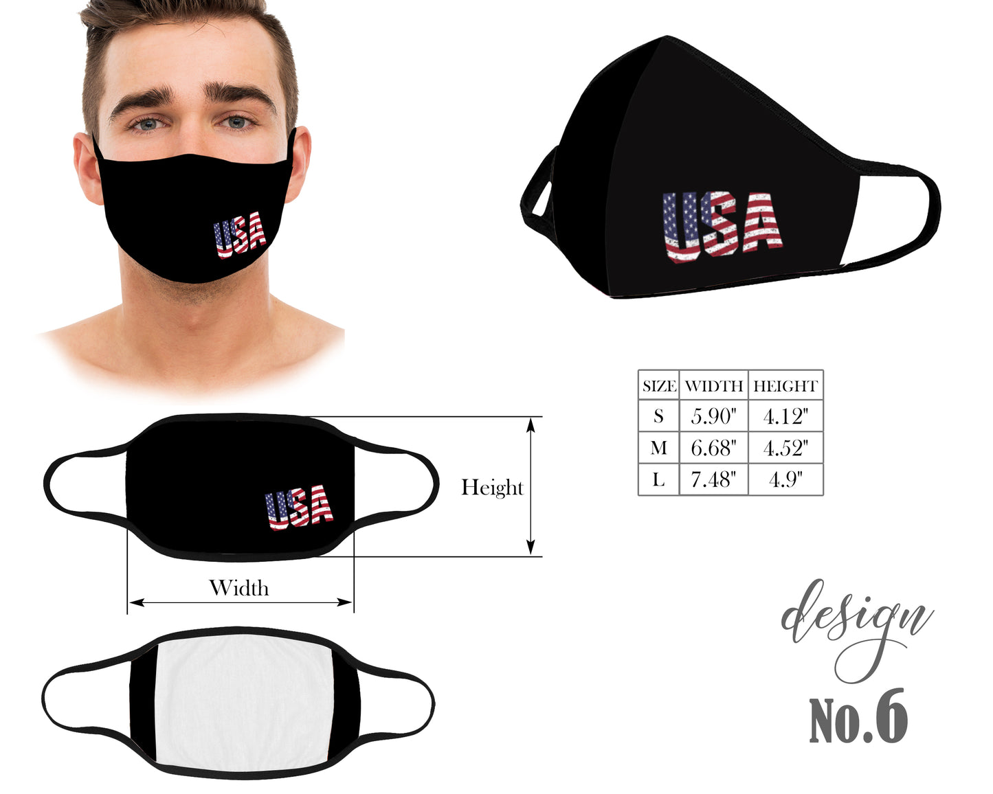 USA Face Mask, Reusable and Washable Face Mask, Dust Mask, American Flag Mask, 4th of July mask, Kids and Adult Face Mask With Filter Pocket, Protective Mouth Mask