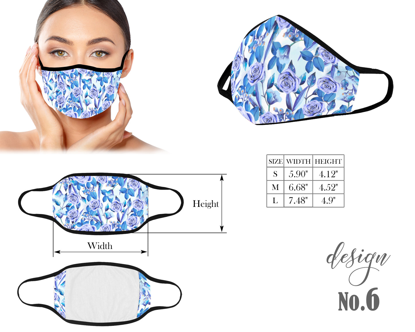 Flowers Face Mask, Unisex Kids and Adult Protective Mask, Washable and Reusable Mouth Mask, Anti Dust With Filter Pocket, Customized Mask