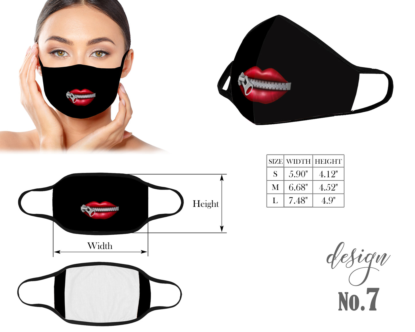 Cute Scary Mouth Mask, Face Cover With Filter Pocket, Kids and Adult Face Mask With Elastic Straps, Washable and Reusable Protective Mask Essential Worker, Unisex