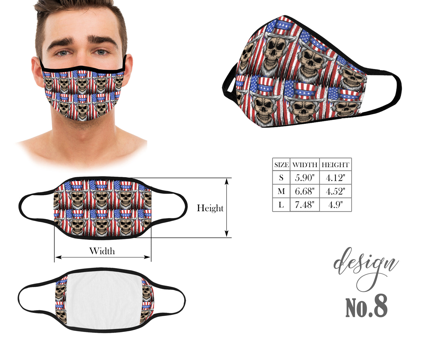 USA Face Mask, Reusable and Washable Face Mask, Dust Mask, American Flag Mask, 4th of July mask, Kids and Adult Face Mask With Filter Pocket, Protective Mouth Mask