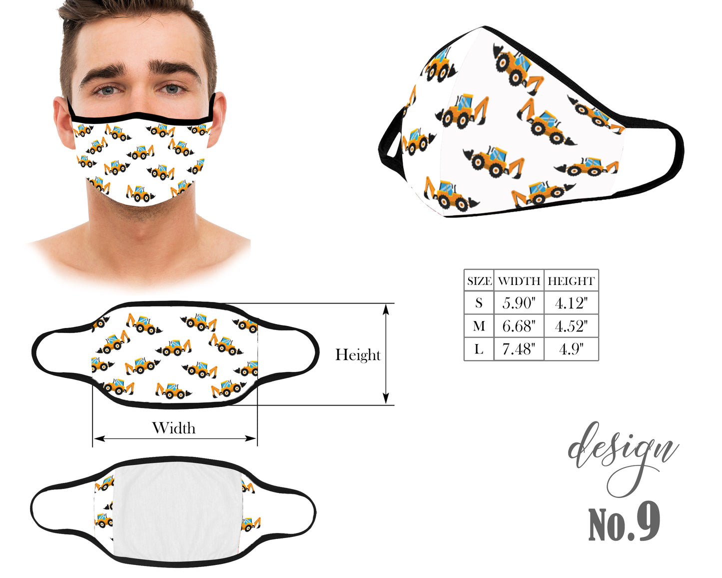 Unisex Kids and Adult Face Mask, Airplane Cars Dredge Protective Mask, Washable and Reusable Mouth Mask, Anti Dust With Filter Pocket