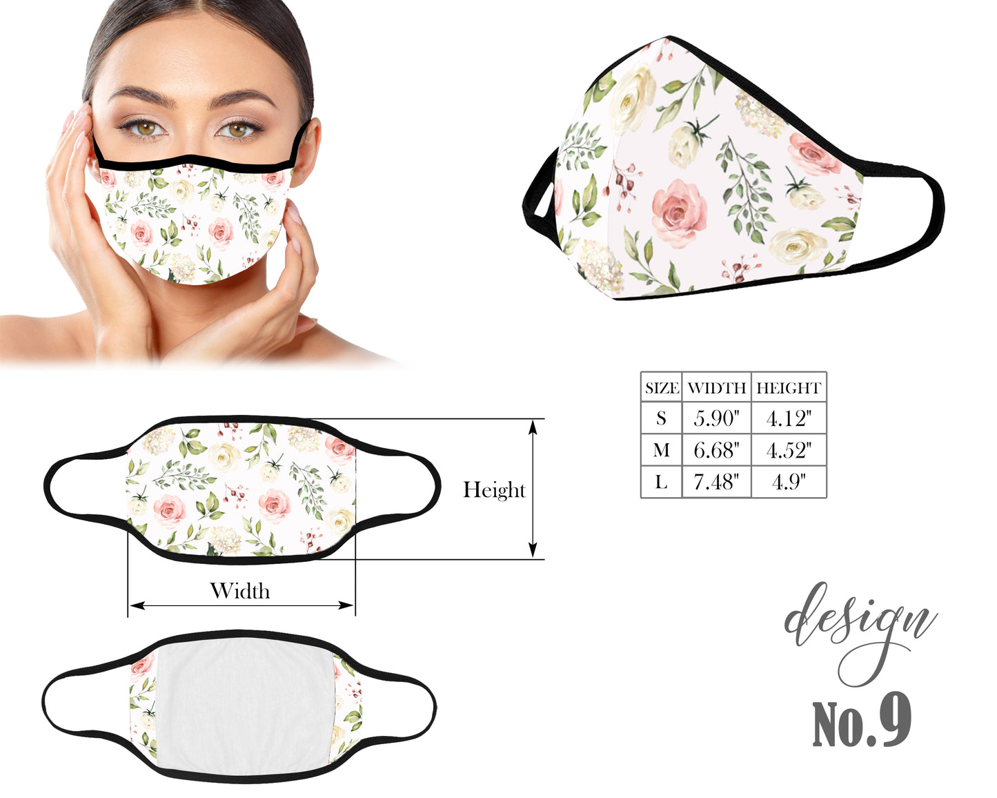 Women Face Mask, Children Face Mask, Washable and Reusable Mouth Mask, Anti Dust With Filter Pocket, Floral Pattern Mask, Unisex Mask