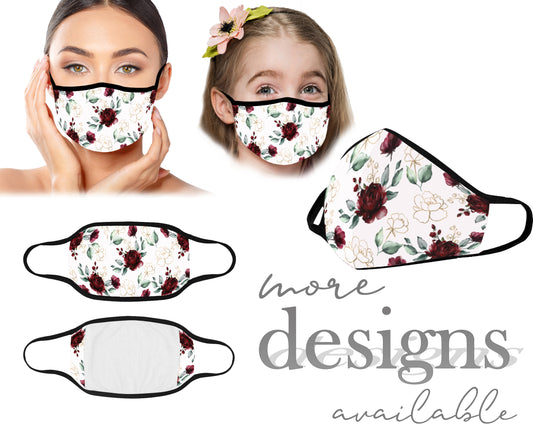 Women Face Mask, Children Face Mask, Washable and Reusable Mouth Mask, Anti Dust With Filter Pocket, Floral Pattern Mask, Unisex Mask