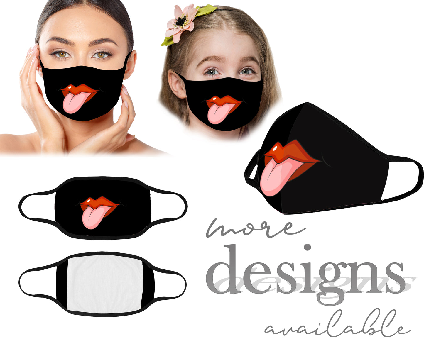 Funny Mouth Mask, Tongue Face Mask, Reusable Washable Mask, Dust Mask, Kids Mask, Adult Mask, Children Mask With Filter Pocket, Cartoon