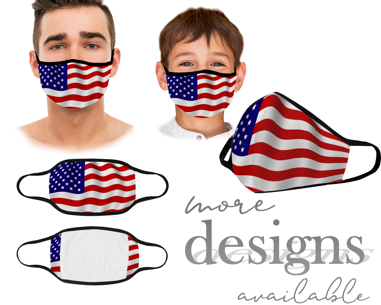 USA Face Mask, Reusable and Washable Face Mask, Dust Mask, American Flag Mask, 4th of July mask, Kids and Adult Face Mask With Filter Pocket, Protective Mouth Mask