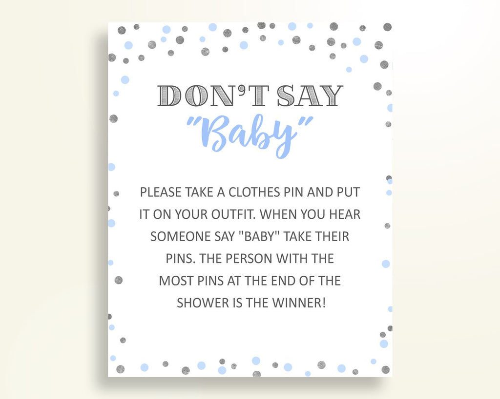 Dont Say Baby Baby Shower Dont Say Baby Blue And Silver Baby Shower Dont Say Baby Blue Silver Baby Shower Blue And Silver Dont Say OV5UG - Digital Product