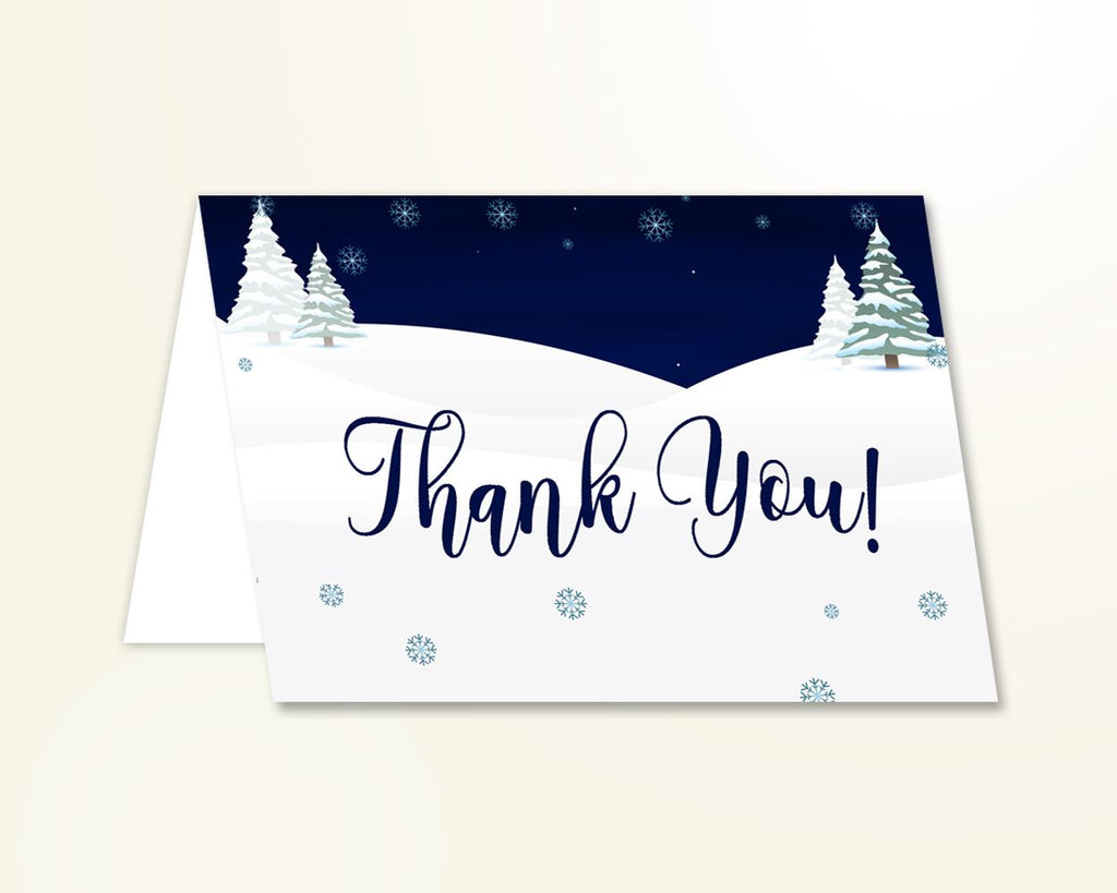 Thank You Card Baby Shower Thank You Card Winter Baby Shower Thank You Card Baby Shower Winter Thank You Card Blue White party stuff 3E6QO - Digital Product