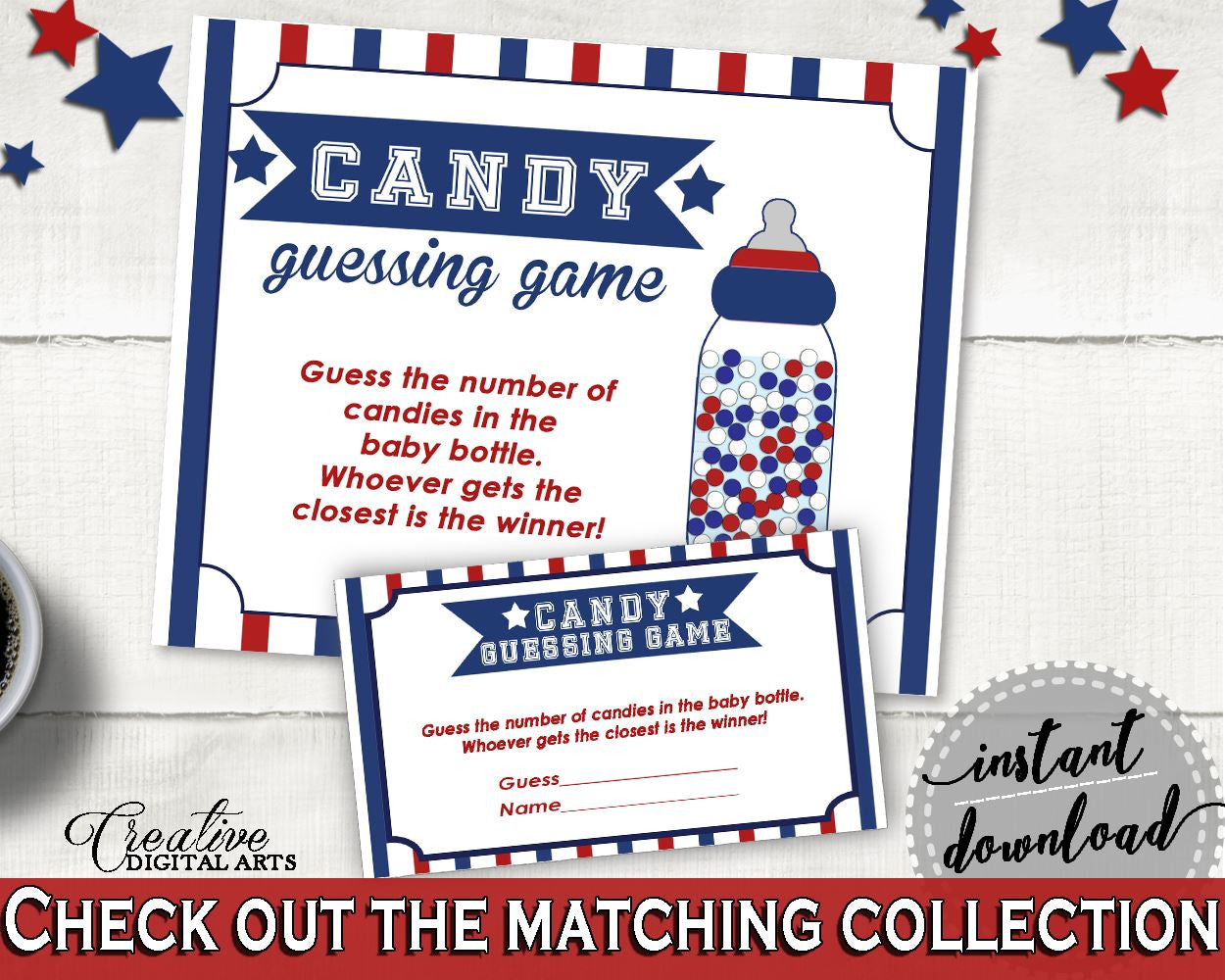 Candy Guessing Game Baby Shower Candy Guessing Game Baseball Baby Shower Candy Guessing Game Baby Shower Baseball Candy Guessing Game YKN4H - Digital Product