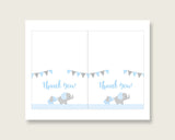 Blue Grey Thank You Cards Printable, Elephant Baby Shower Thank You Notes, Boy Shower Thank You Folded, Instant Download, Most Popular ebl02