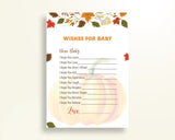 Wishes For Baby Baby Shower Wishes For Baby Autumn Baby Shower Wishes For Baby Baby Shower Pumpkin Wishes For Baby Orange Brown shower OALDE - Digital Product