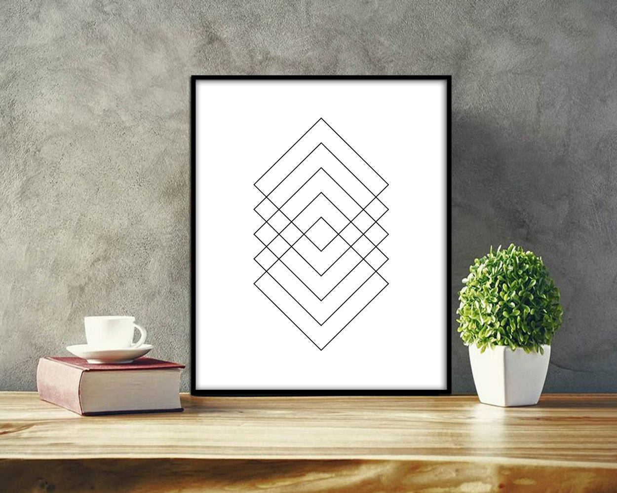 Wall Decor Square Printable Geometry Prints Square Sign Geometry  Printable Art Square gallery wall prints printable geometry modern print - Digital Download