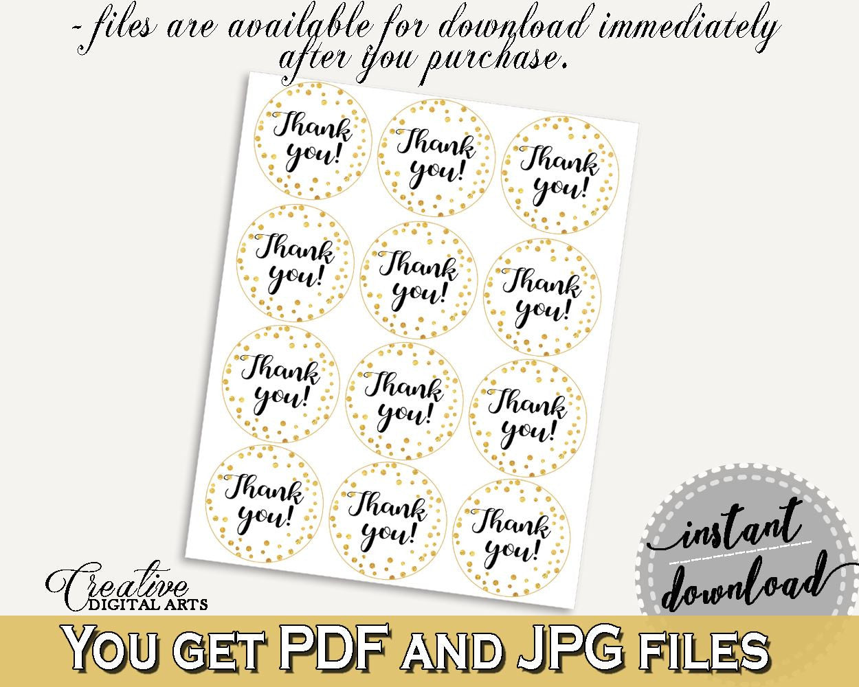 Favors Bridal Shower Favors Confetti Bridal Shower Favors Bridal Shower Confetti Favors Gold White party stuff, party decorations CZXE5 - Digital Product