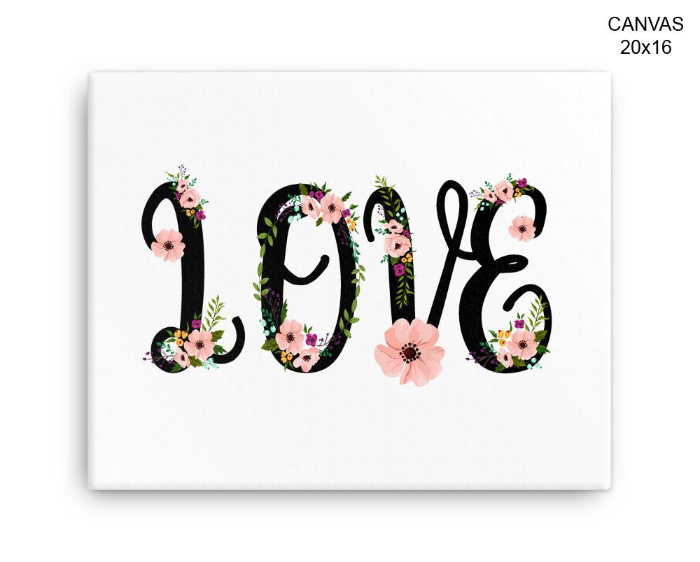 Love Grows Print, Beautiful Wall Art with Frame and Canvas options available Home Decor