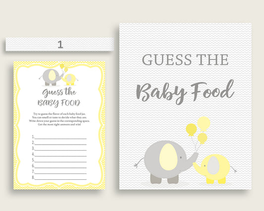 Baby Food Guessing Baby Shower Baby Food Guessing Yellow Baby Shower Baby Food Guessing Baby Shower Elephant Baby Food Guessing Yellow W6ZPZ