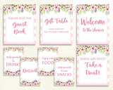 Table Signs Baby Shower Table Signs Pink Baby Shower Table Signs Baby Shower Flowers Table Signs Pink Green prints party stuff 5RQAG - Digital Product