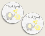 Favor Tags Baby Shower Favor Tags Yellow Baby Shower Favor Tags Baby Shower Elephant Favor Tags Yellow Gray party plan prints party W6ZPZ