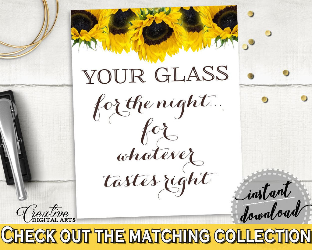 Your Glass For The Night Bridal Shower Your Glass For The Night Sunflower Bridal Shower Your Glass For The Night Bridal Shower SSNP1 - Digital Product