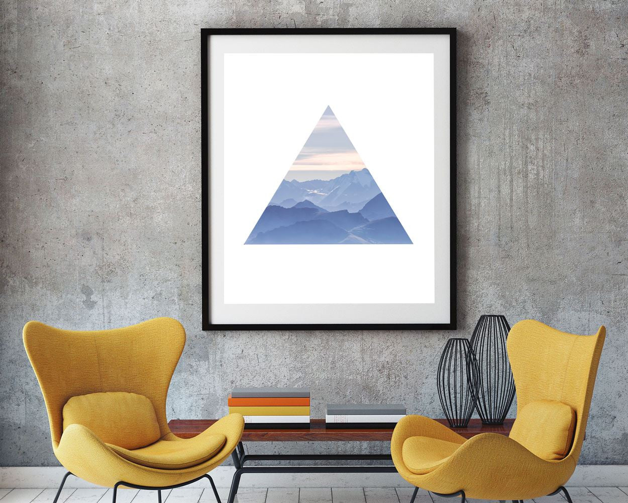 Wall Decor Mountain Printable Triangle Prints Mountain Sign Triangle Living Room Art Triangle Living Room Print Mountain Printable Art - Digital Download