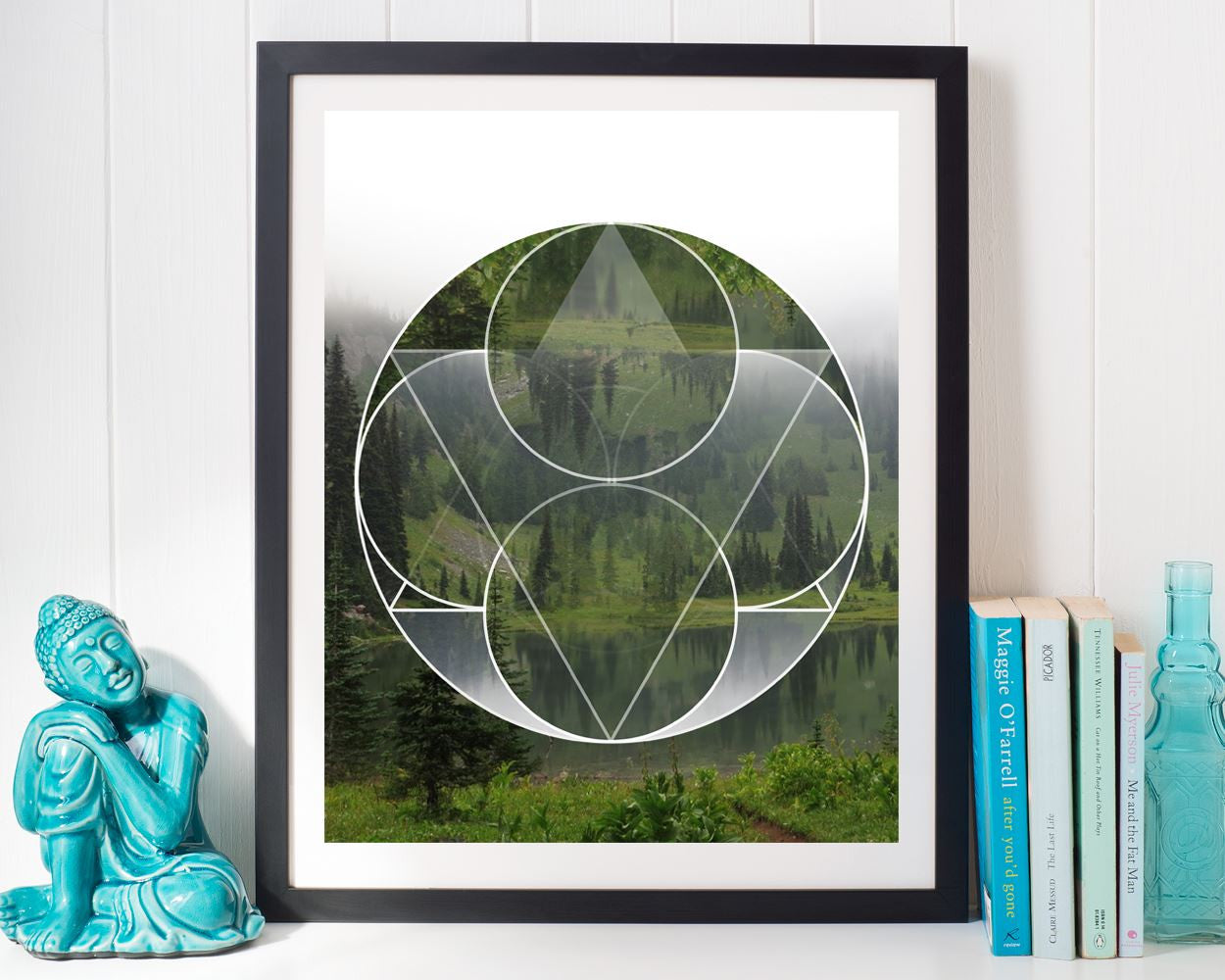 Wall Decor Shapes Printable Forest Prints Shapes Sign Forest Geometric Art Forest Geometric Print Shapes Printable Art Shapes lake - Digital Download