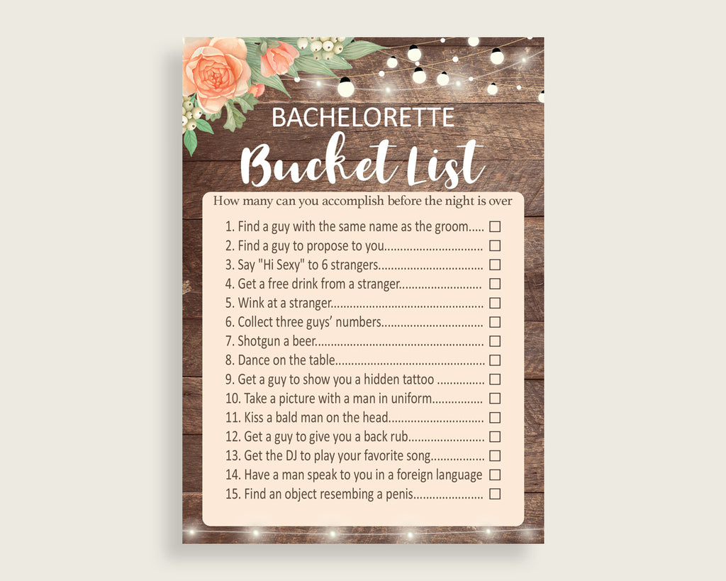 Bachelorette Bucket List Bridal Shower Bachelorette Bucket List Rustic Bridal Shower Bachelorette Bucket List Bridal Shower Flowers SC4GE