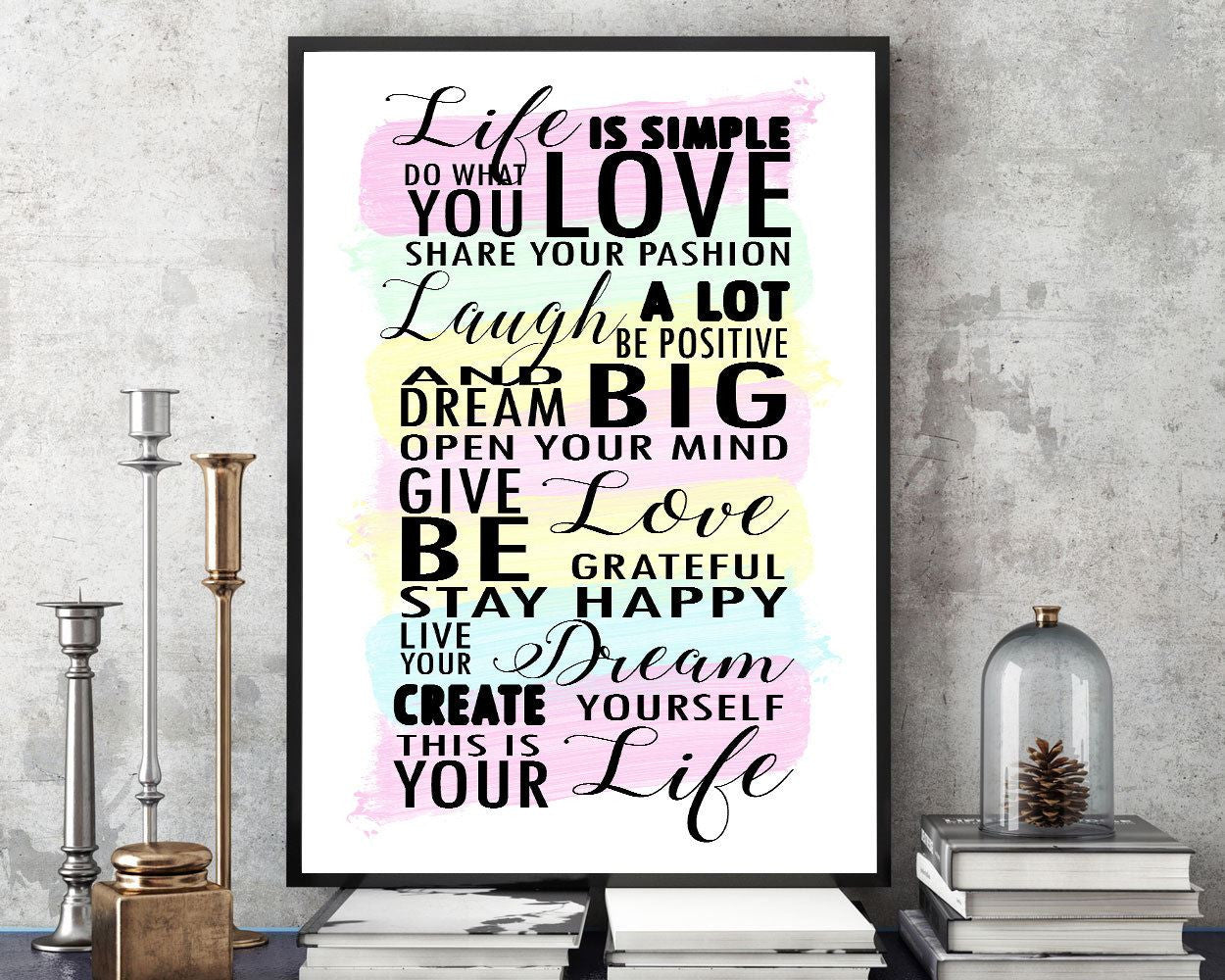 Wall Art Life Digital Print Life Poster Art Life Wall Art Print Life Inspiring Art Life Inspiring Print Life Wall Decor Life live your life - Digital Download